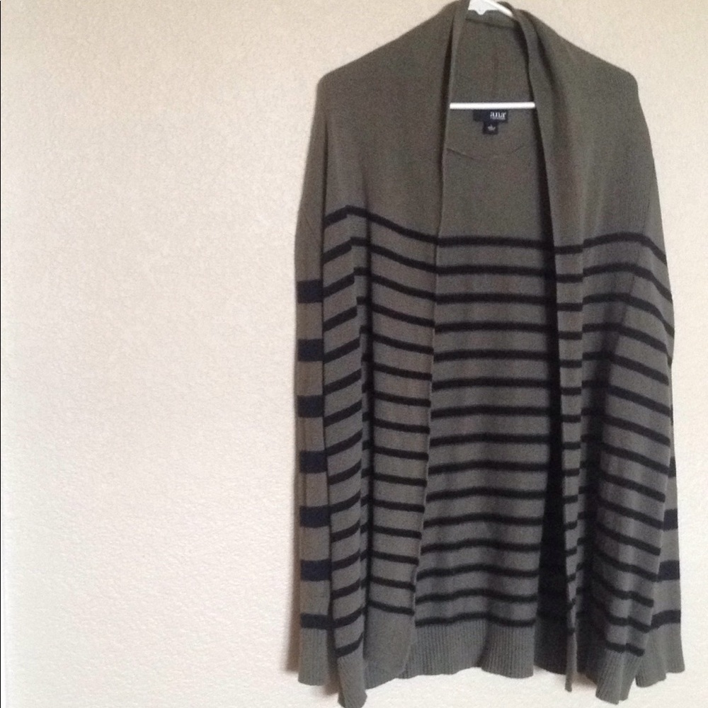 Stripped olive green and black sweater
